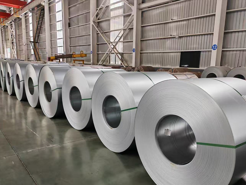 Side inventory picture of galvanized coil 