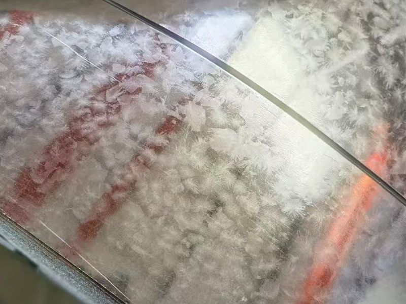 Detail drawing of zinc flower on galvanized steel strip